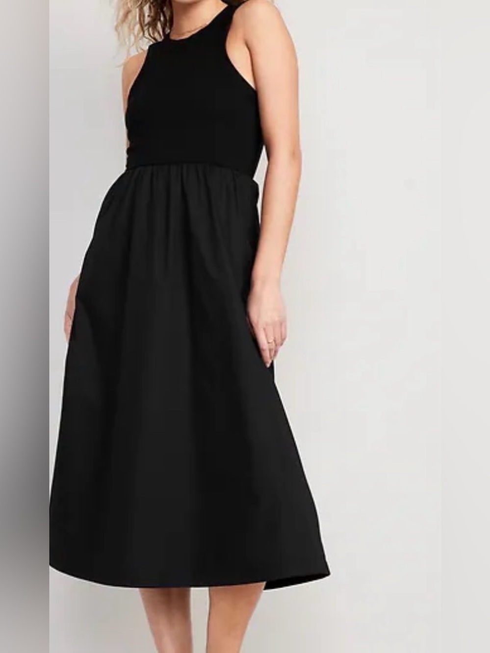 Old Navy Black Halter Midi Dress